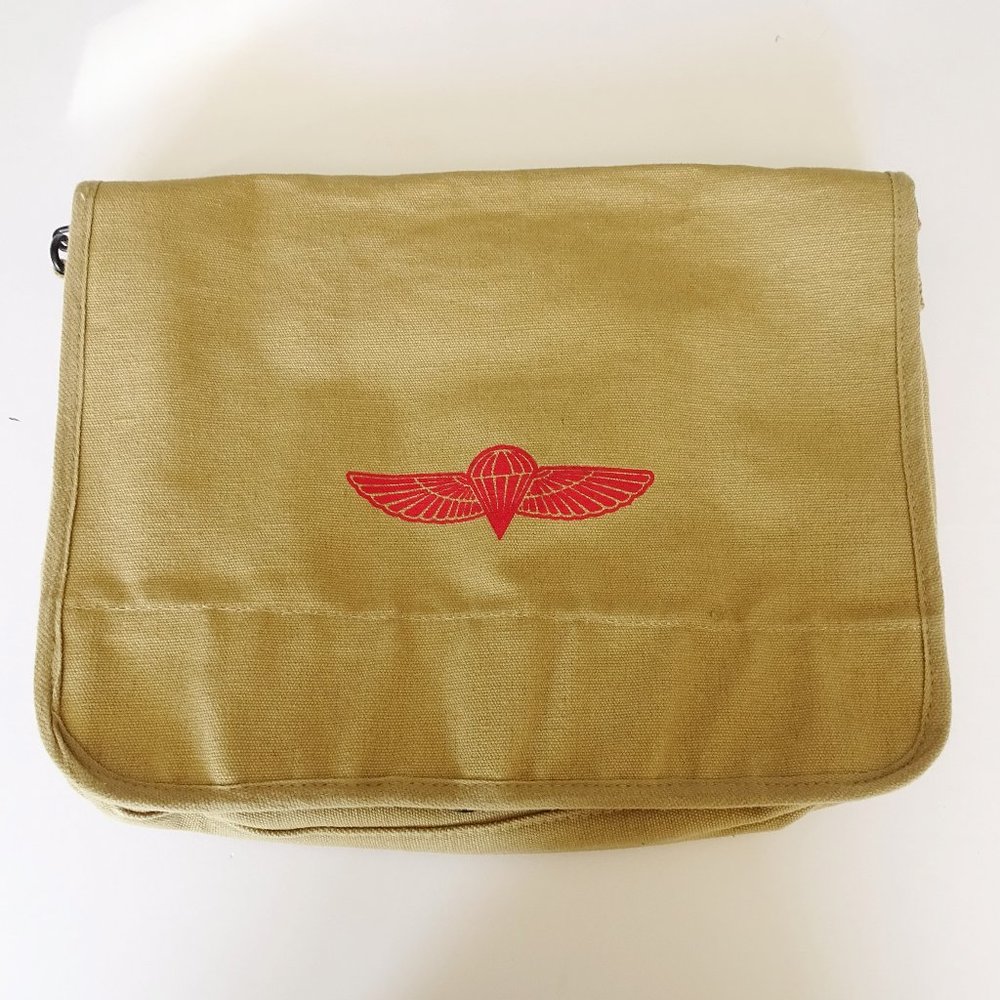 Air Force Style Natural Canvas Messenger Bag
